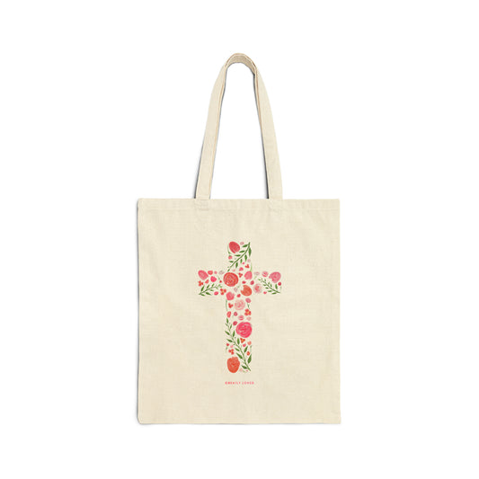 Floral Cross Tote Bag