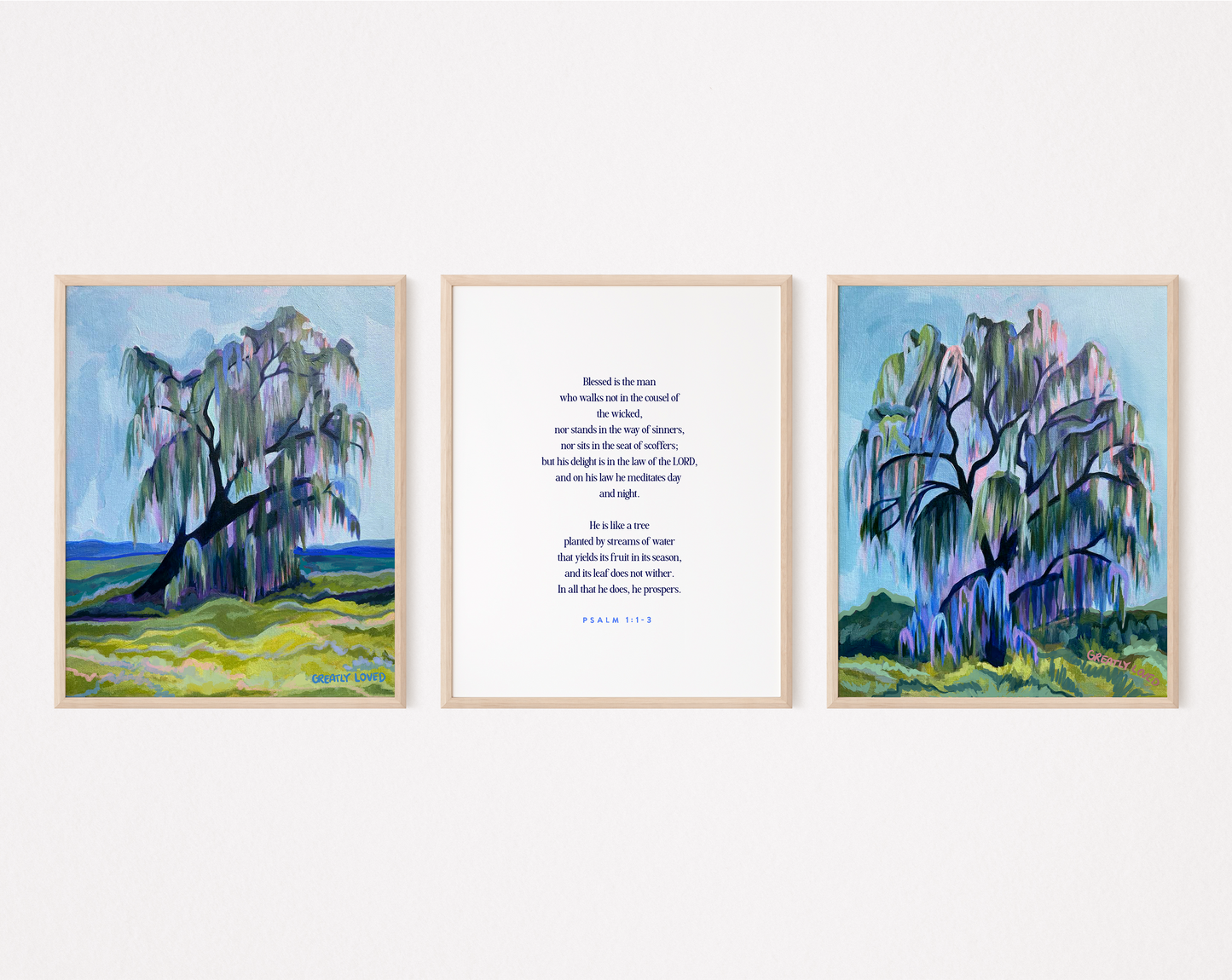 "Willow Tree" Psalm 1 Vertical Art Prints